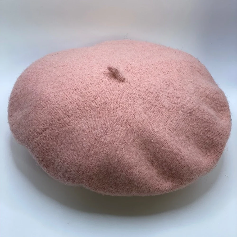 NWOT Coquette Pink Wool Blend Beret French Girl Parisian Chic Soft Girl - OS